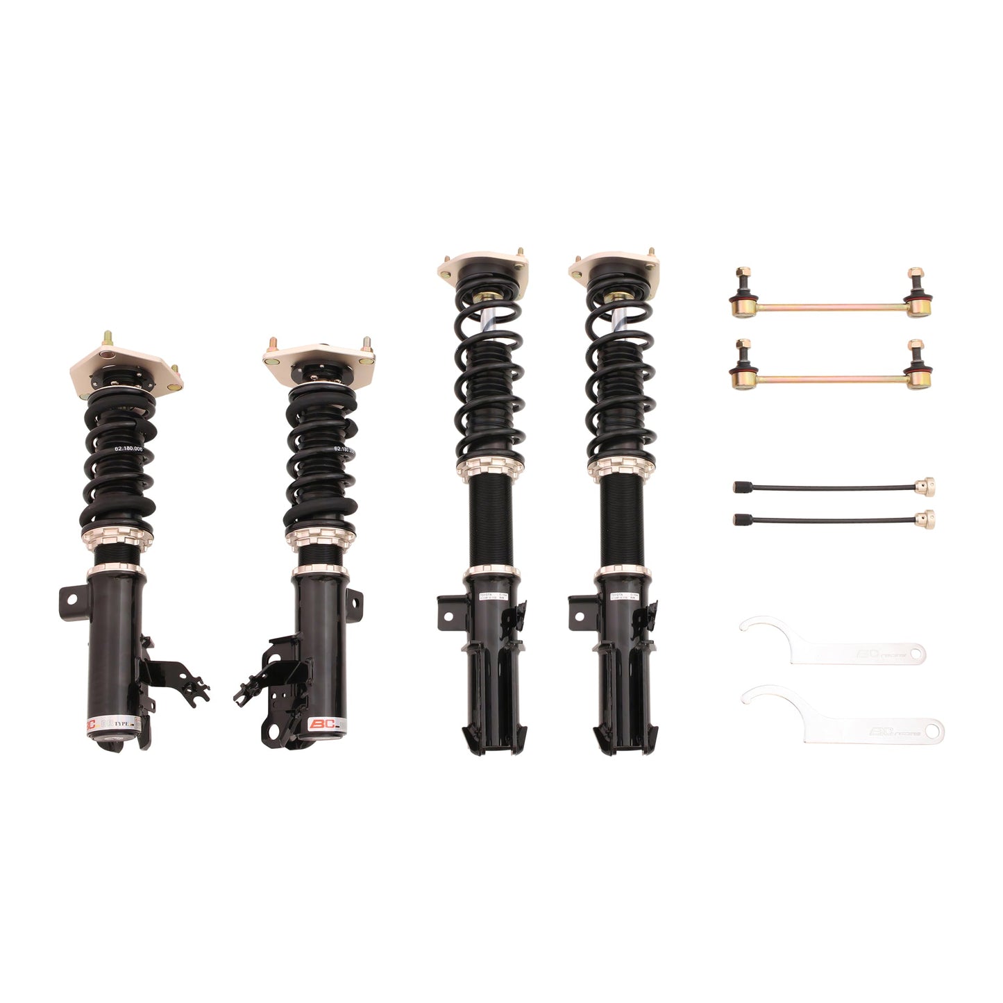 BC Racing BR Series coilovers on white background