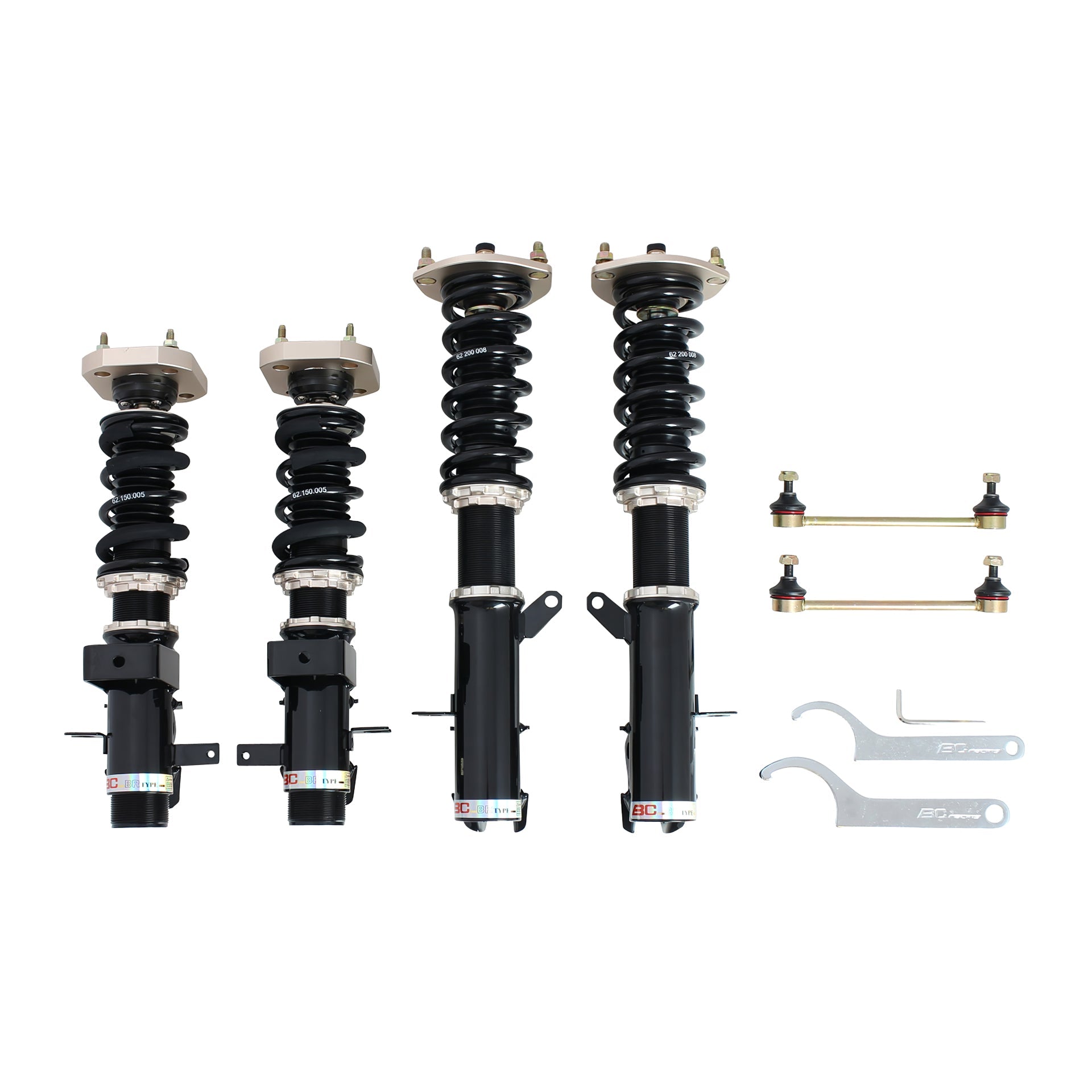 BC Racing BR Series coilovers on white background