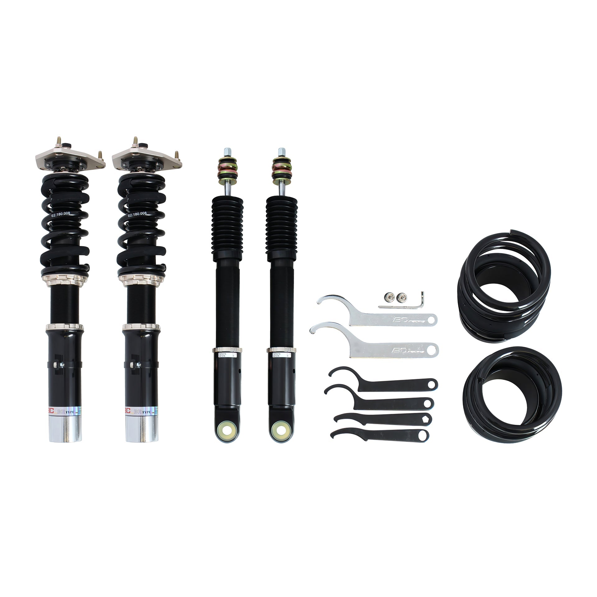 BC Racing BR Series coilovers on white background
