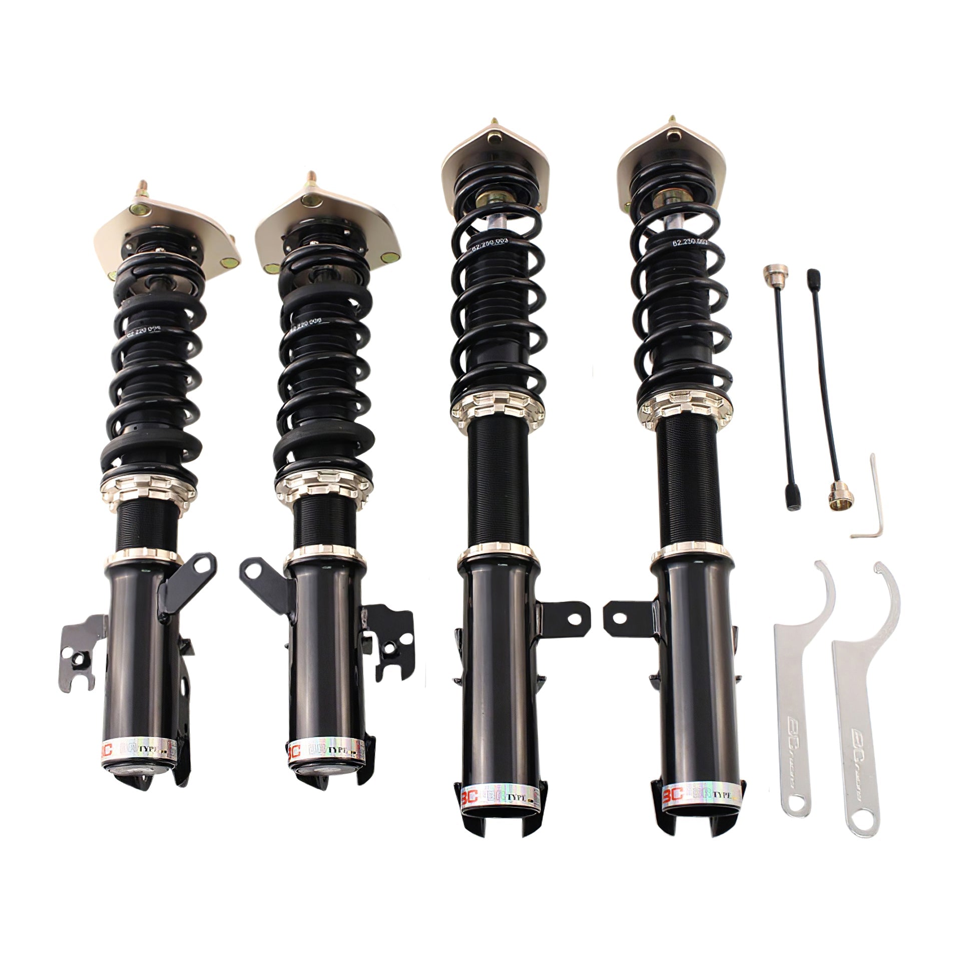 BC Racing coilover lowering data