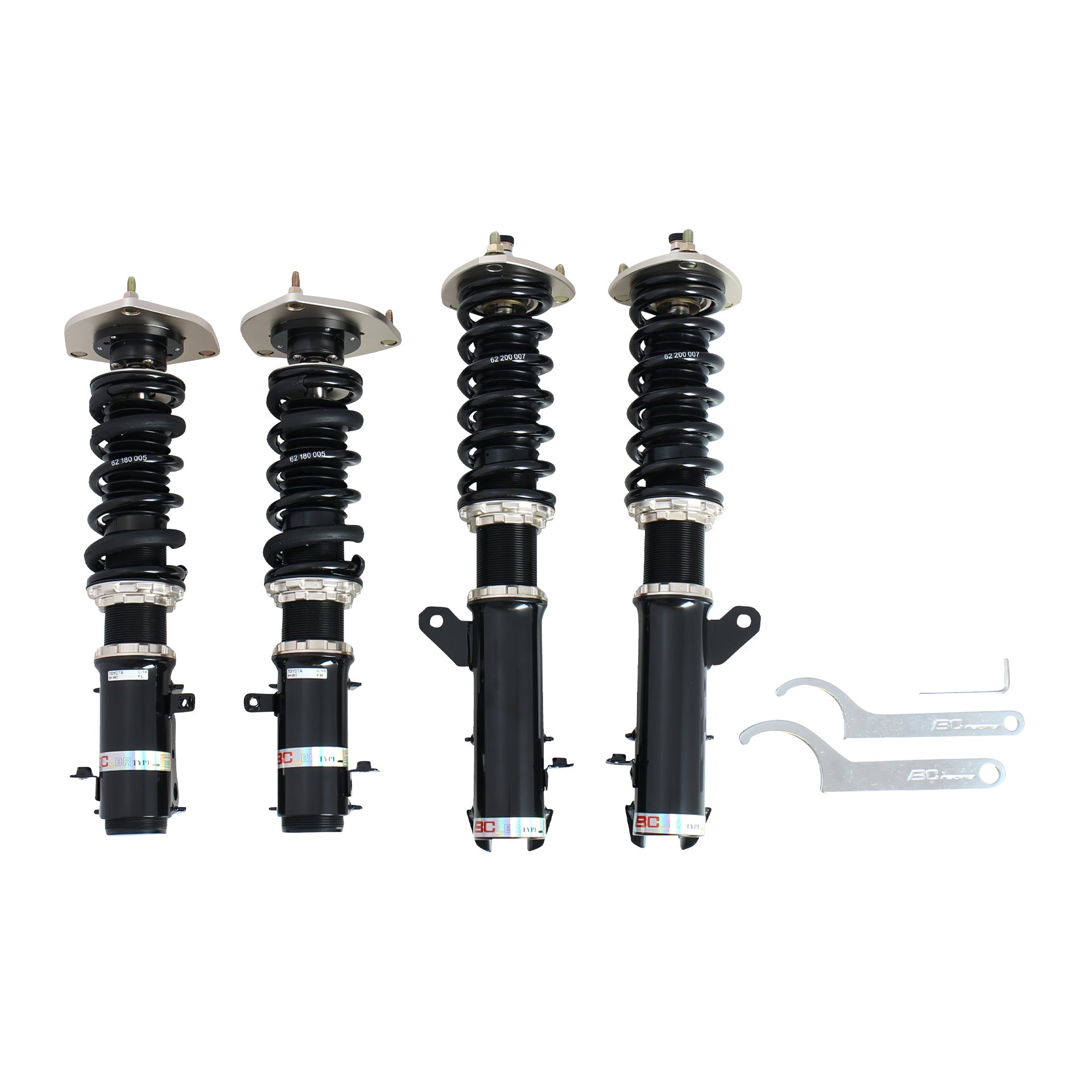 BC Racing BR Series coilovers on white background