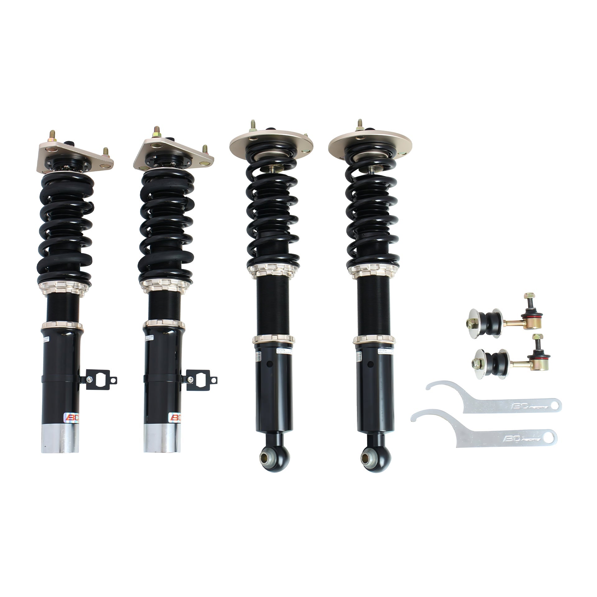 BC Racing BR Series coilovers on white background