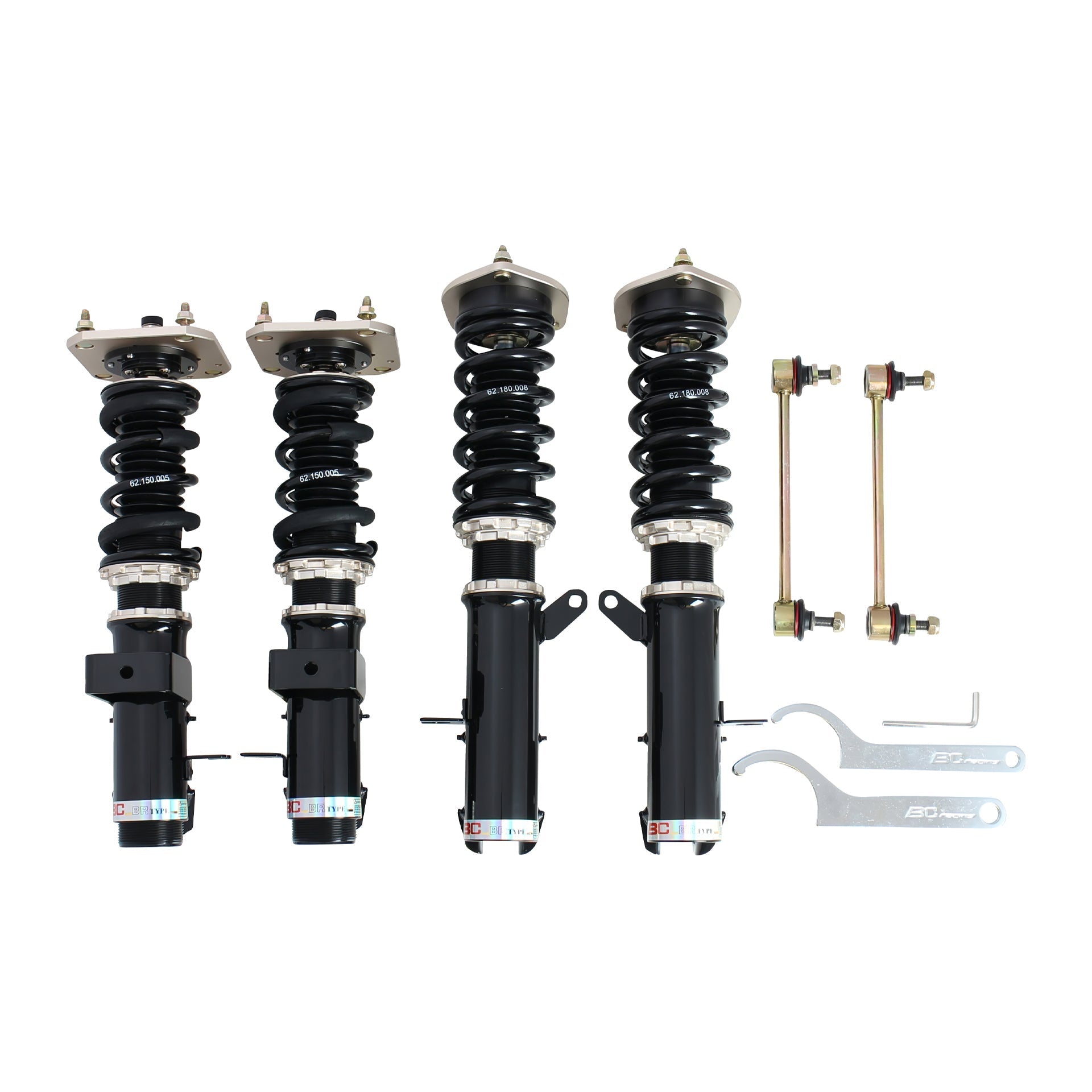BC Racing BR Series coilovers on white background