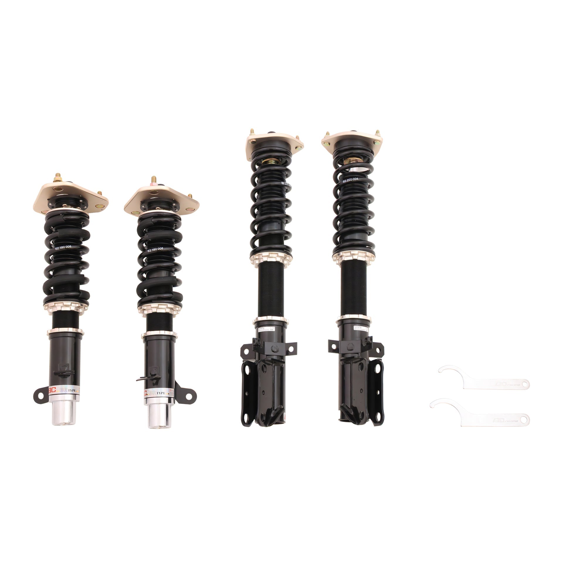 BC Racing BR Series coilovers on white background