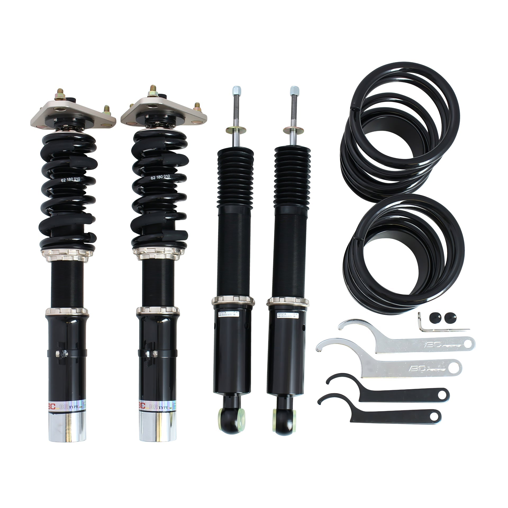 BC Racing BR Series coilovers on white background
