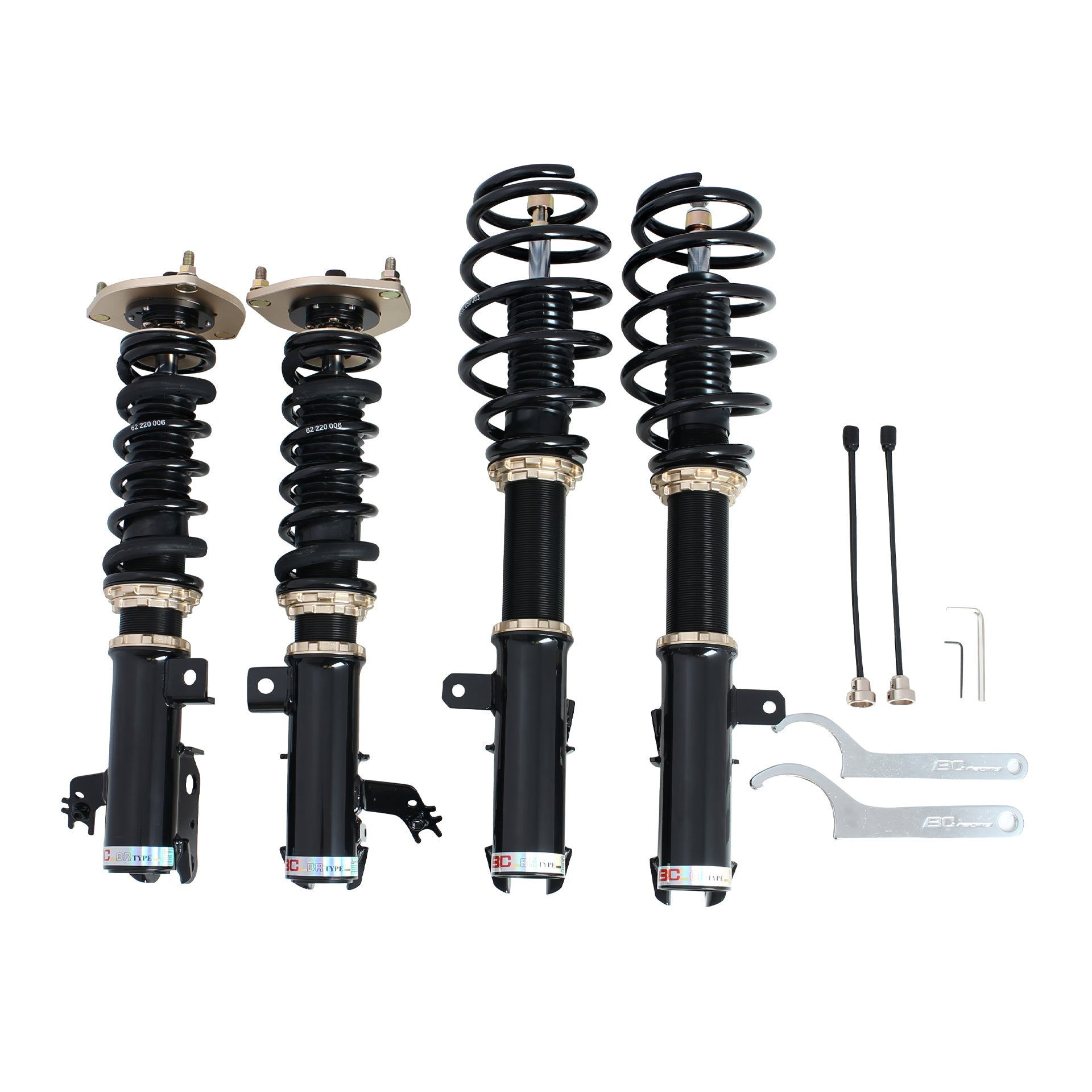 BC Racing BR Series coilovers on white background