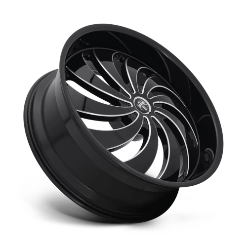 DUB S242 COJONES Gloss Black Milled 24x9 +25 5x114.3|5x120mm 72.6mm