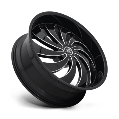 DUB S242 COJONES Gloss Black Milled 24x9 +25 5x114.3|5x120mm 72.6mm