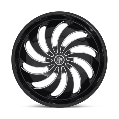 DUB S242 COJONES Gloss Black Milled 24x9 +25 5x114.3|5x120mm 72.6mm