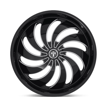 DUB S242 COJONES Gloss Black Milled 24x9 +25 5x114.3|5x120mm 72.6mm