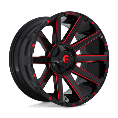 Fuel Offroad D643 CONTRA Gloss Black Red Tinted Clear 20x10 -18 8x180mm 124.2mm
