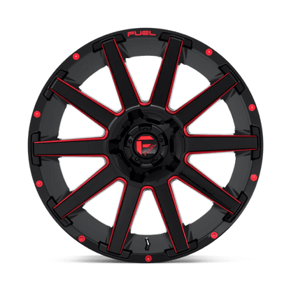 Fuel Offroad D643 CONTRA Gloss Black Red Tinted Clear 22x12 -43 6x135|6x139.7mm 106.1mm
