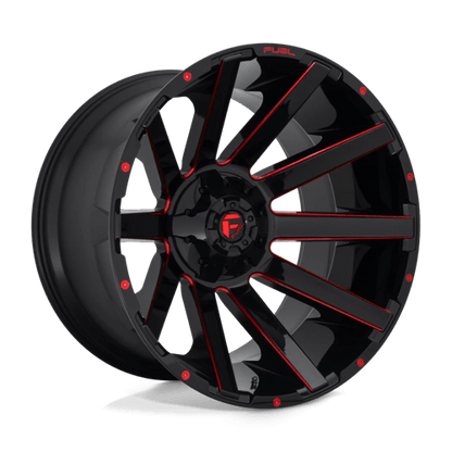Fuel Offroad D643 CONTRA Gloss Black Red Tinted Clear 24x14 -75 8x180mm 124.2mm
