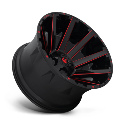 Fuel Offroad D643 CONTRA Gloss Black Red Tinted Clear 24x14 -75 8x180mm 124.2mm