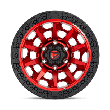 Fuel Offroad D695 COVERT Candy Red Black Bead Ring 17x9 -12 6x135mm 87.1mm