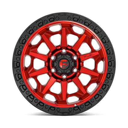 Fuel Offroad D695 COVERT Candy Red Black Bead Ring 18x9 -12 6x139.7mm 106.1mm