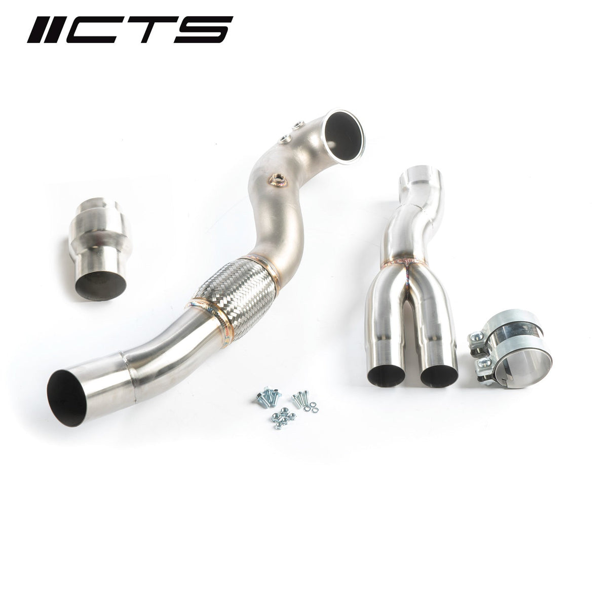 CTS Turbo 8V/8Y RS3 and 8S TTRS 2.5T EVO 3.5" Single High-Flow CAT
