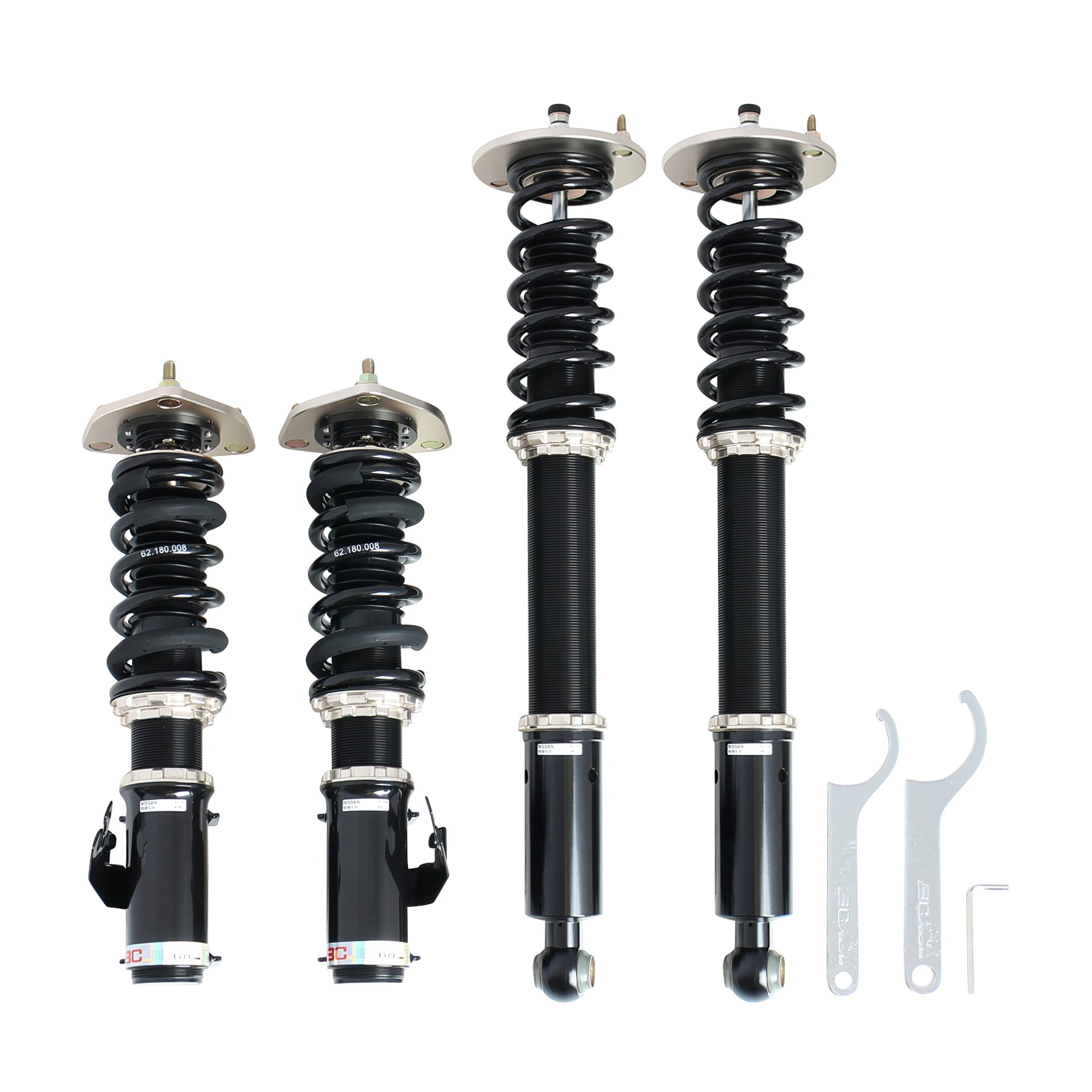 BC Racing BR Series coilovers on white background