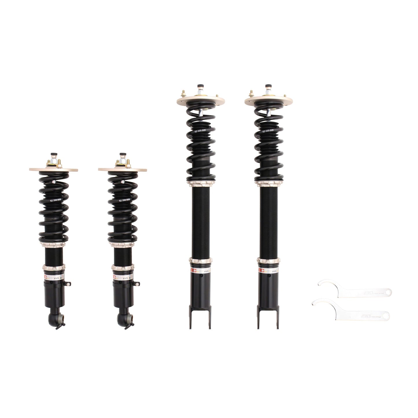 BC Racing BR Series coilovers on white background