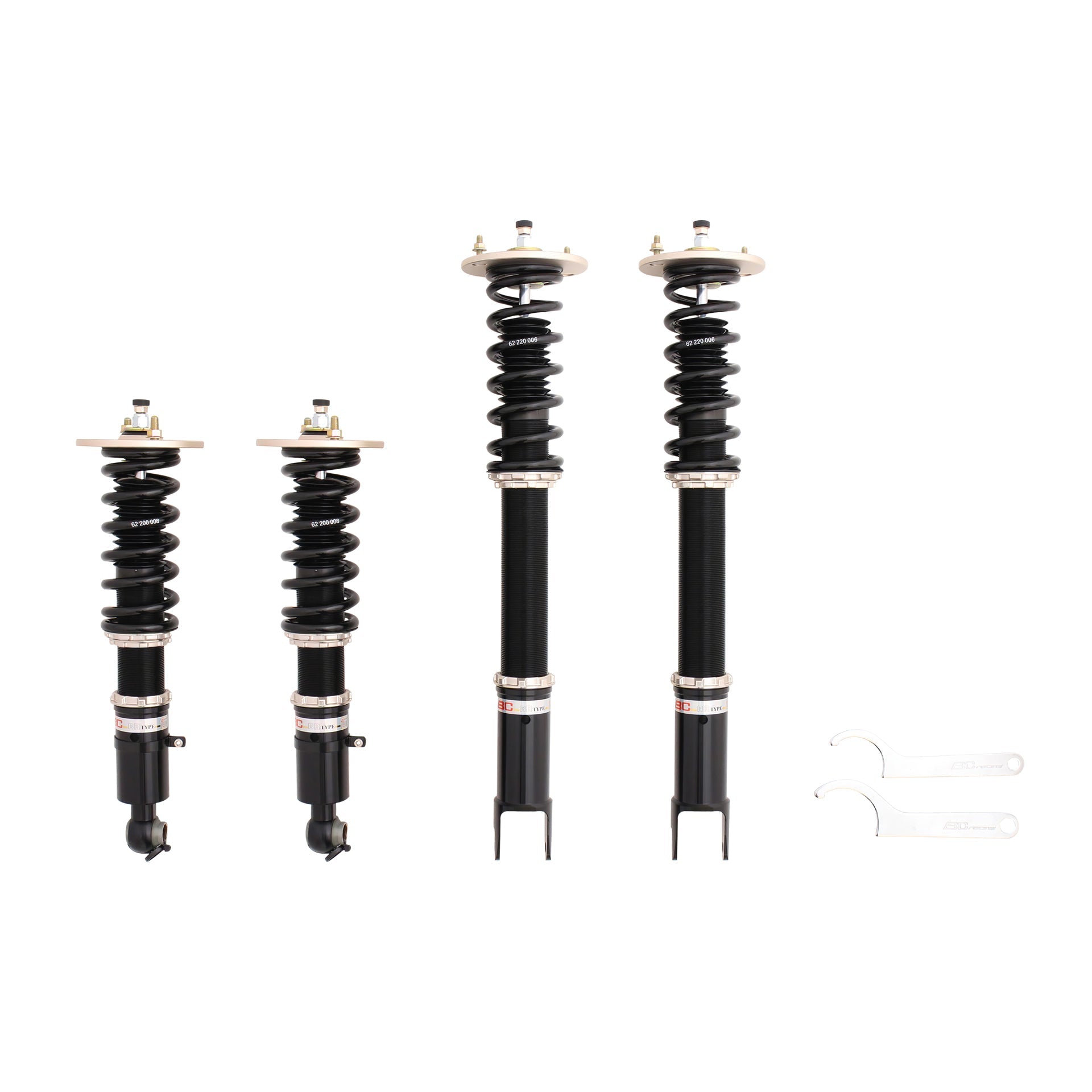BC Racing BR Series coilovers on white background
