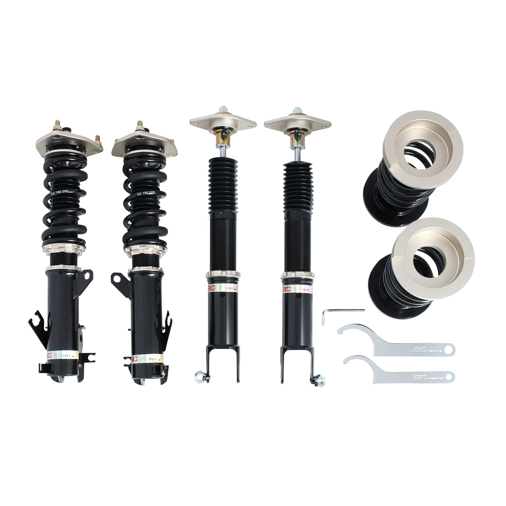BC Racing BR Series coilovers on white background