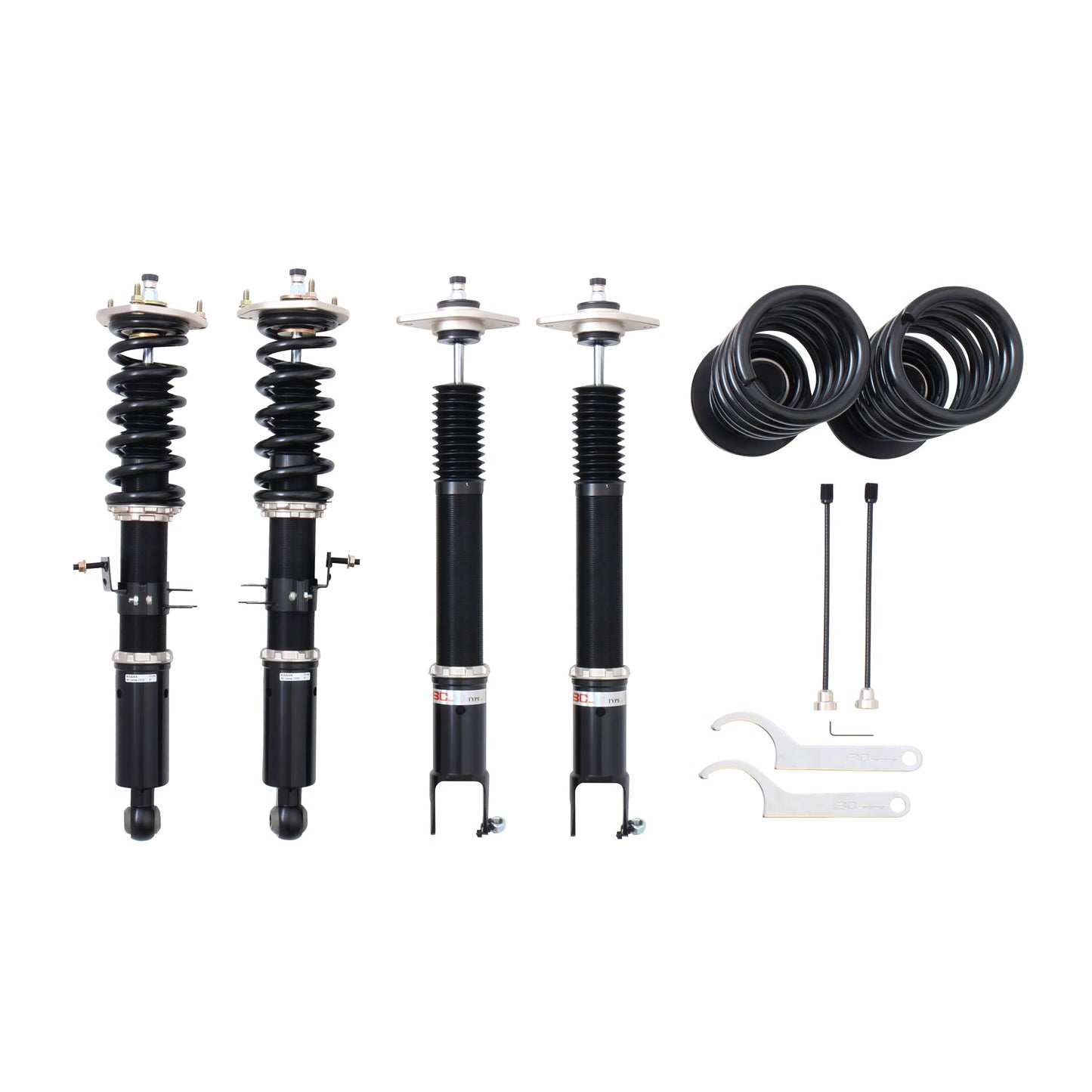 BC Racing BR Series coilovers on white background