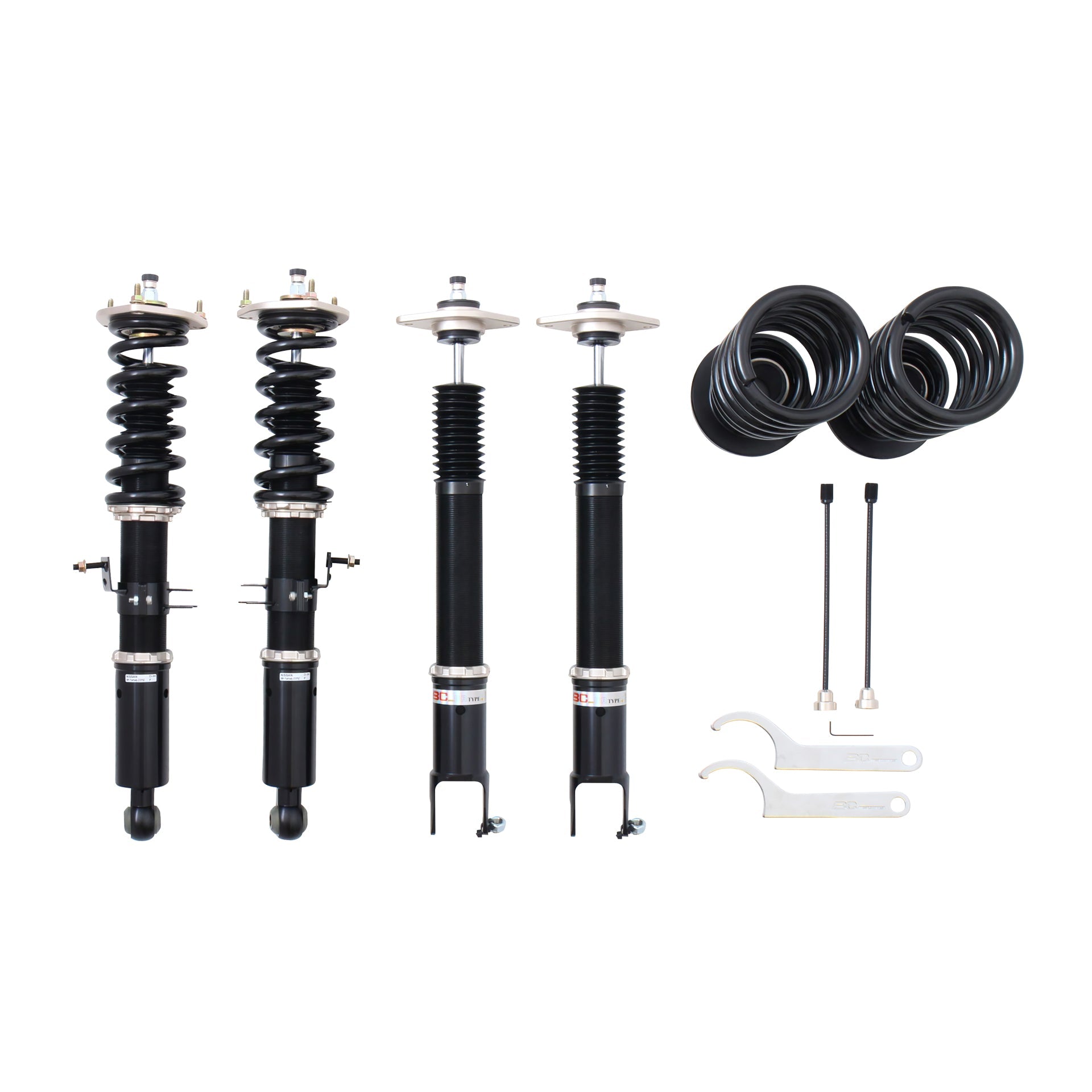 BC Racing BR Series coilovers on white background