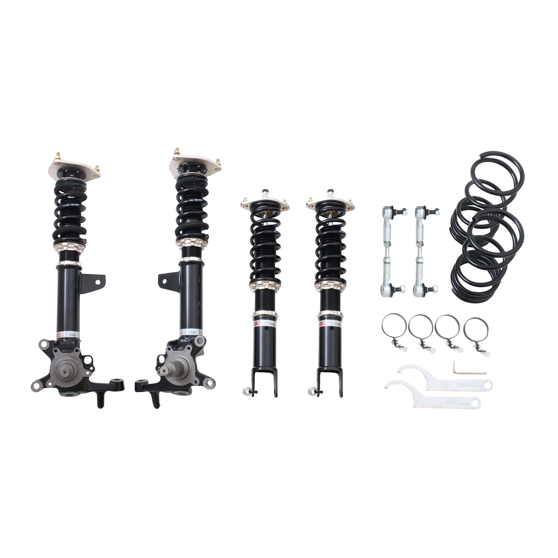 BC Racing BR Series coilovers on white background