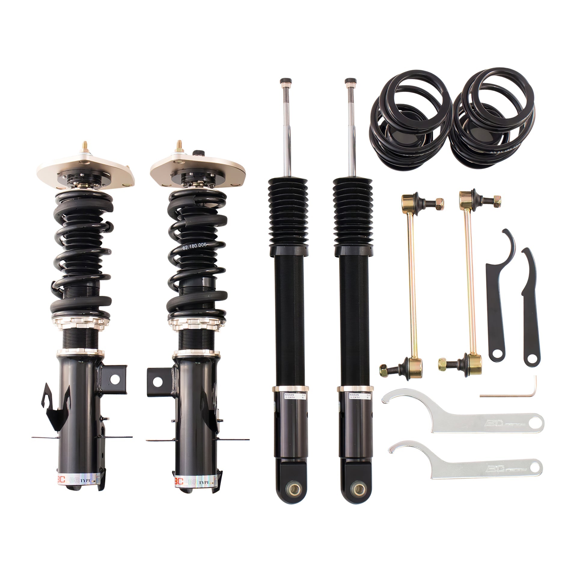 BC Racing BR Series coilovers on white background