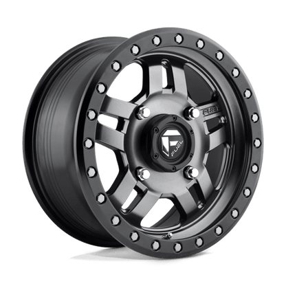 Fuel Offroad D557 ANZA UTV Matte Gunmetal Black Bead Ring 15x7 +13 4x156mm 132mm