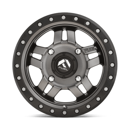Fuel Offroad D557 ANZA UTV Matte Gunmetal Black Bead Ring 15x7 +13 4x137mm 110.1mm