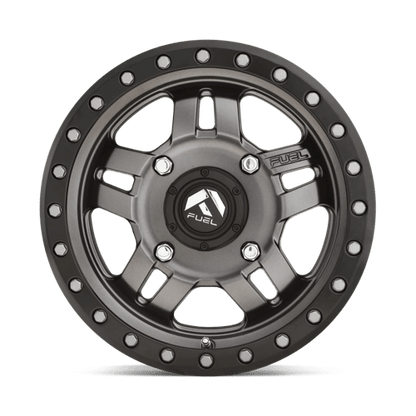 Fuel Offroad D557 ANZA UTV Matte Gunmetal Black Bead Ring 15x7 +13 4x156mm 132mm