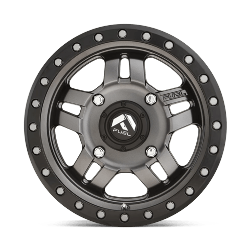 Fuel Offroad D557 ANZA UTV Matte Gunmetal Black Bead Ring 14x7 +13 4x156mm 132mm