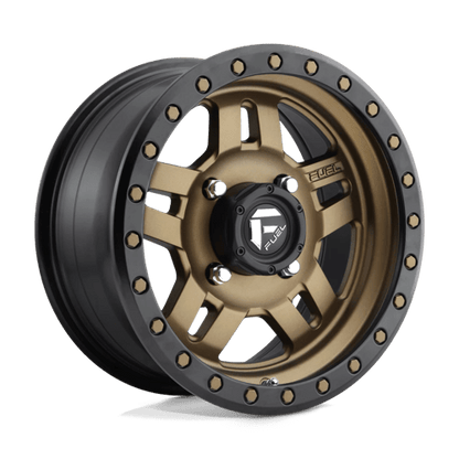 Fuel Offroad D583 ANZA UTV Matte Bronze Black Bead Ring 14x7 +13 4x156mm 132mm