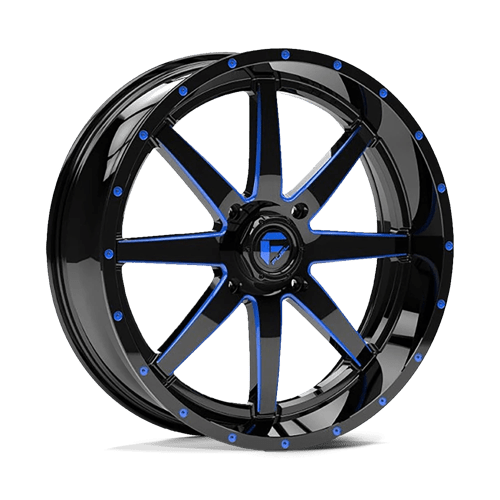 Fuel Offroad D651 MAVERICK UTV Gloss Black Mill W/ Blue Tint 20x7 +13 4x156mm 132mm