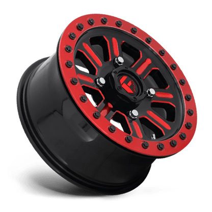 Fuel Offroad D911 HARDLINE UTV BEADLOCK Gloss Black Red Tinted Clear 15x7 +38 4x137mm 110.1mm