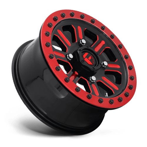 Fuel Offroad D911 HARDLINE UTV BEADLOCK Gloss Black Red Tinted Clear 15x10 +25 4x137mm 110.1mm