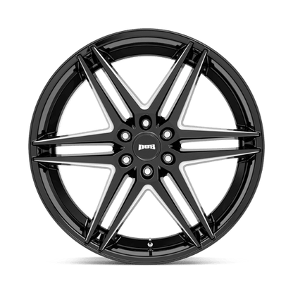 DUB S267 DIRTY DOG Glossy Black Milled 24x10 +30 6x135mm 87.1mm