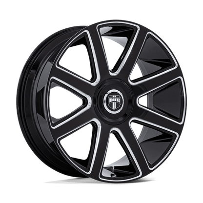 DUB DC273 PULL Gloss Black Milled 24x10 +15 Custom 72.6mm