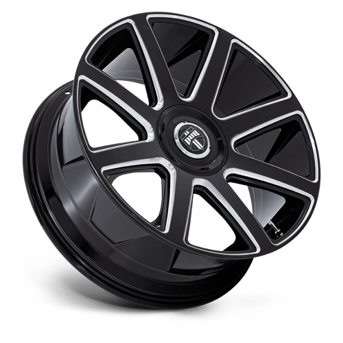DUB DC273 PULL Gloss Black Milled 24x10 +15 Custom 72.6mm