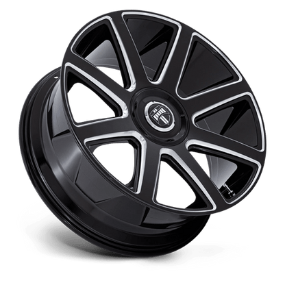 DUB DC273 PULL Gloss Black Milled 24x10 +15 Custom 72.6mm