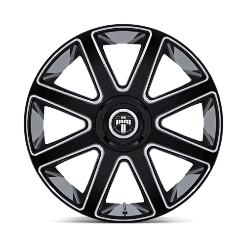 DUB DC273 PULL Gloss Black Milled 24x9 +15 Custom 72.6mm