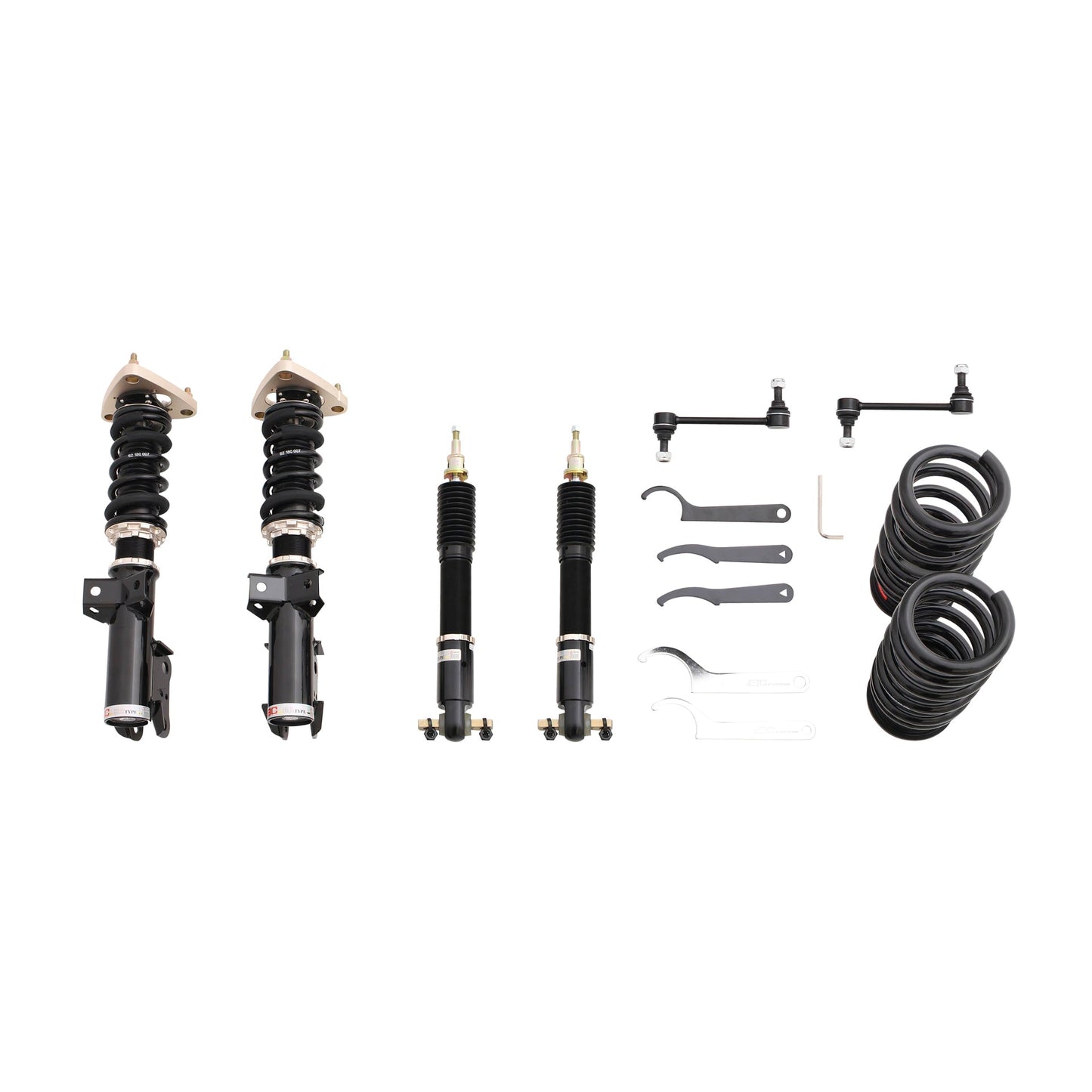 BC Racing BR Series coilovers on white background