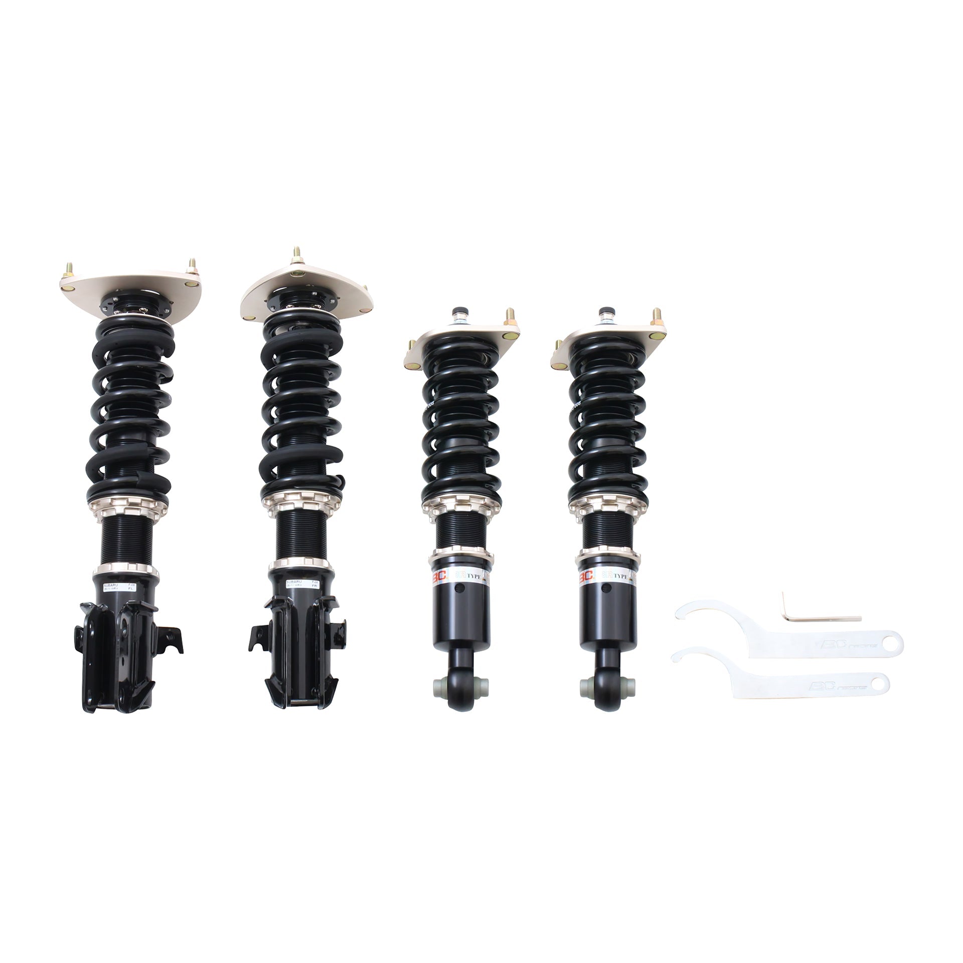 BC Racing BR Series coilovers on white background