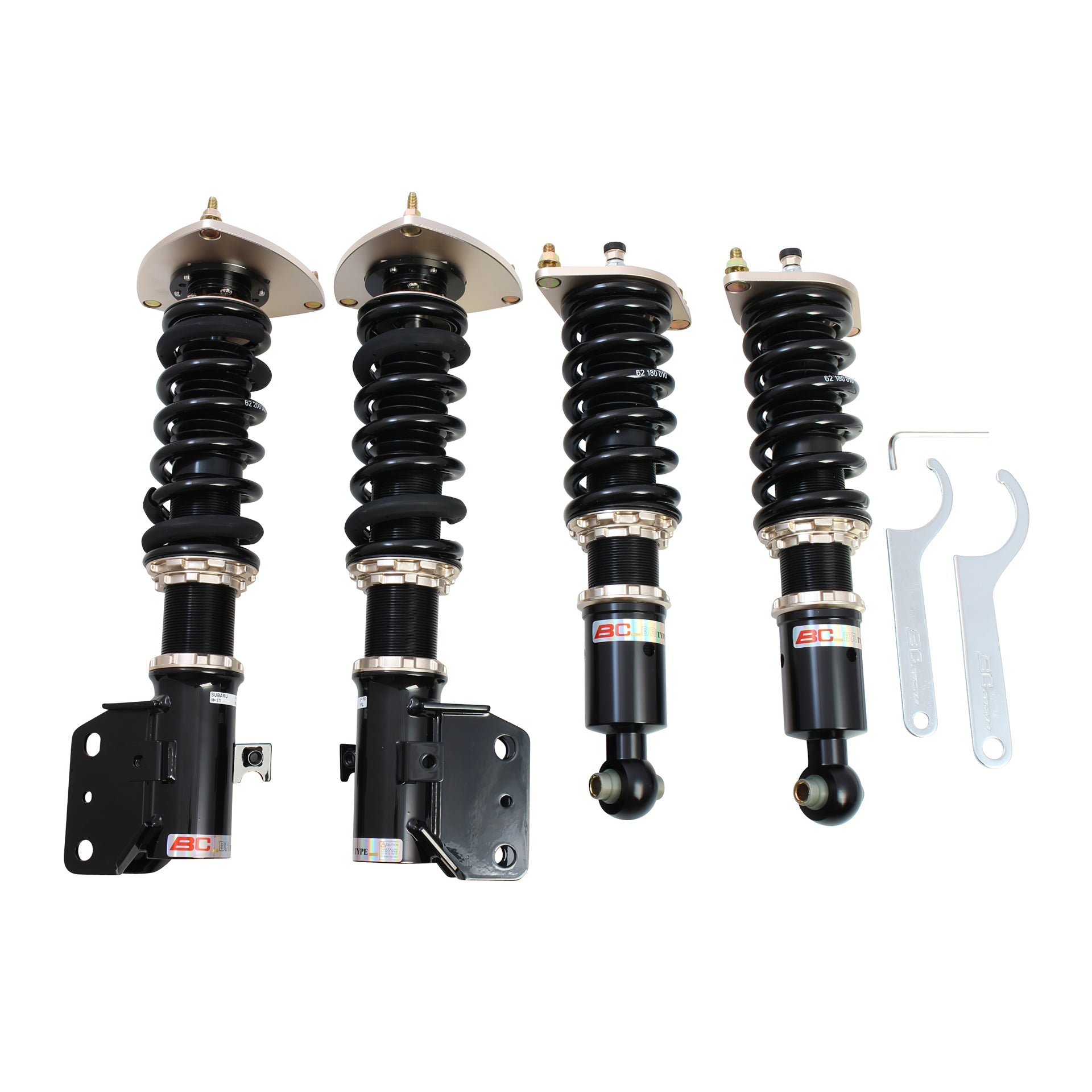 BC Racing BR Series coilovers on white background