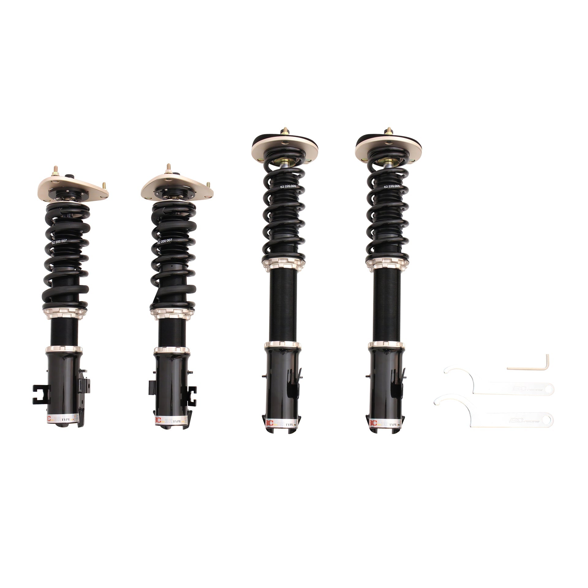BC Racing BR Series coilovers on white background