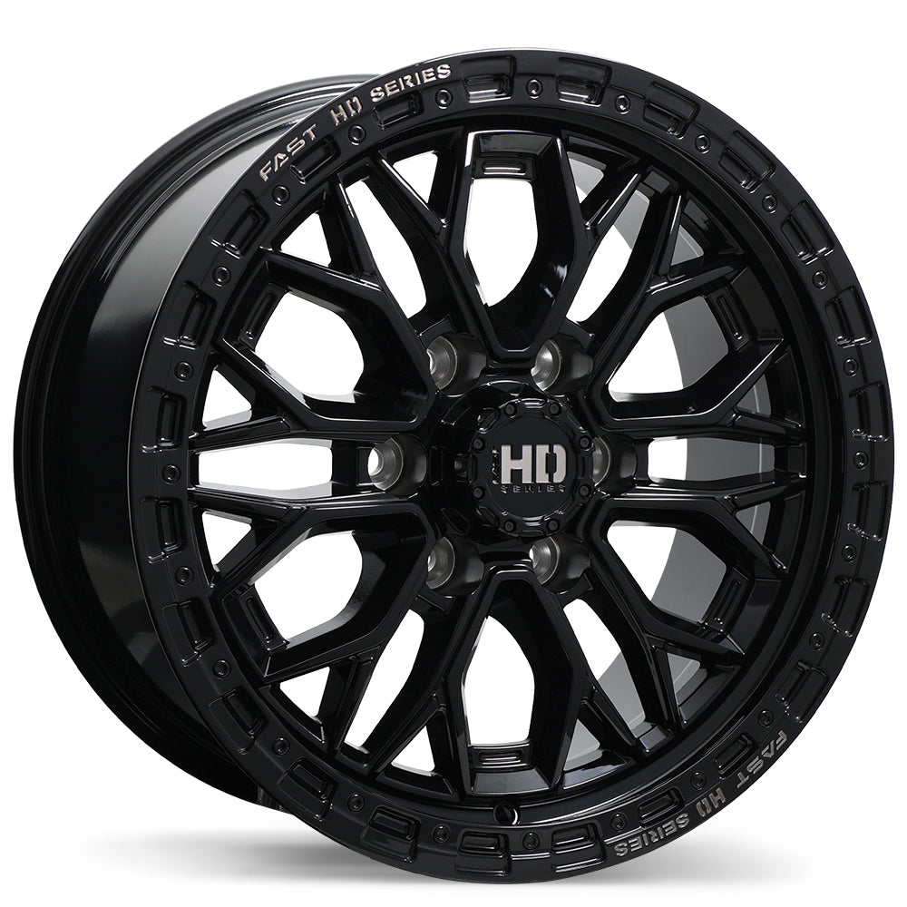 Fast HD Muramasa Gloss Black with Grey Milling 17x8 +45 6x139.7mm 95.1mm