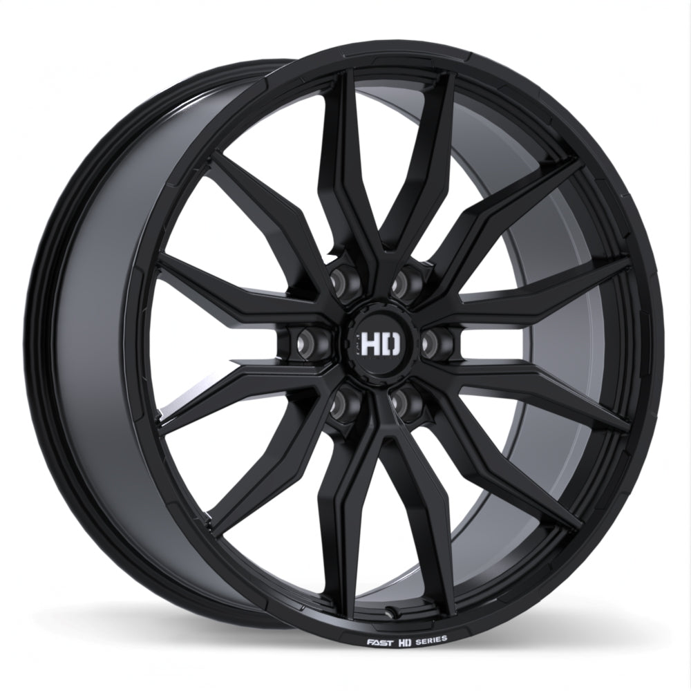 Fast HD Grit Satin Black with Milling 22x9.5 +20 6x139.7mm 78.0mm