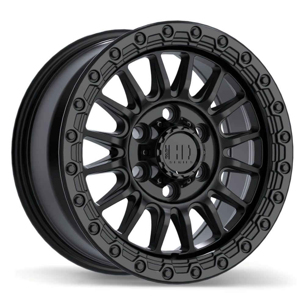Fast HD Surge Satin Black with Gloss Black Lip 17x8.5 +24 6x139.7mm 95.1mm