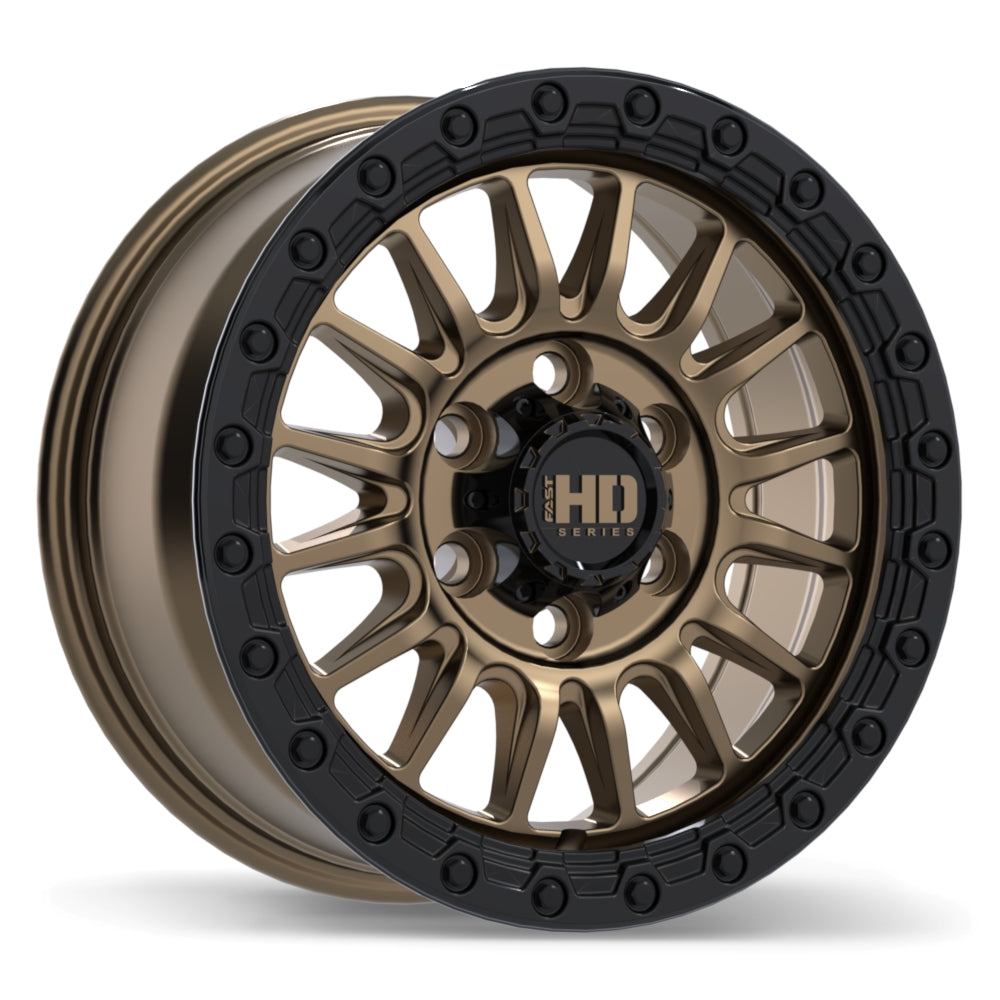 Fast HD Surge Satin Bronze with Gloss Black Lip 18x8.5 +20 6x139.7mm 78.0mm